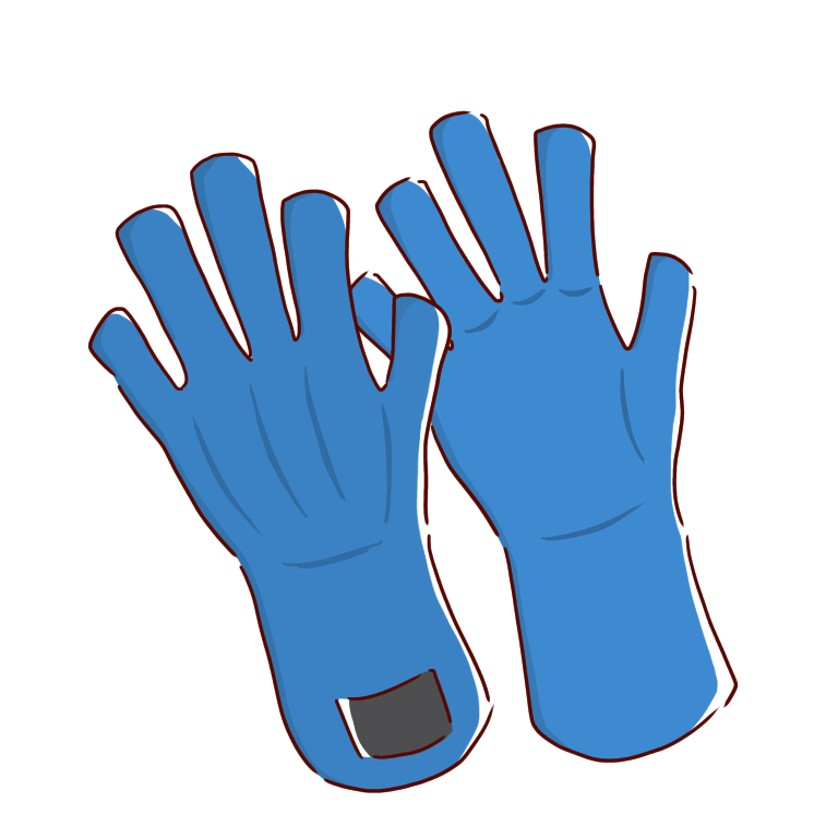 液体窒素用の低温耐性の手袋