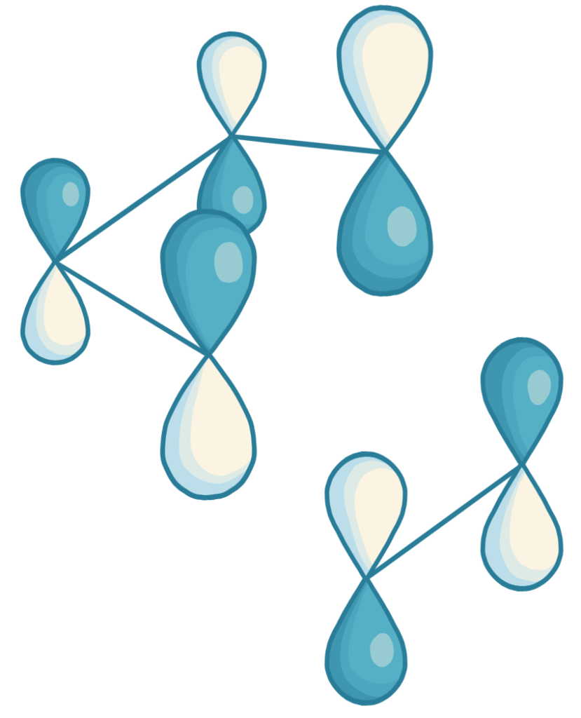 分子軌道（ソーダブルー）
化学イラスト
研究イラスト
かわいいイラスト
研究素材
フリーイラスト
Diels-Alder反応
フロンティア軌道
有機化学
